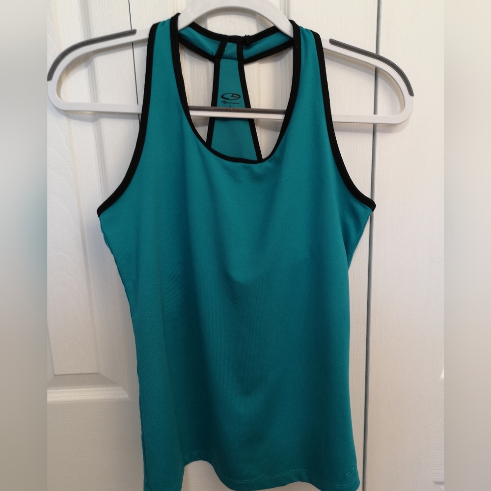 Champion Teal Racerback Tank Top w/ Built-In Shelf Bra – Size L